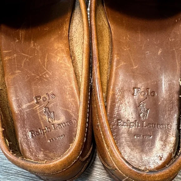 Vintage POLO Ralph Lauren Classic Brown Leather Loafers men’s 9.5 (j160) - Picture 3 of 13